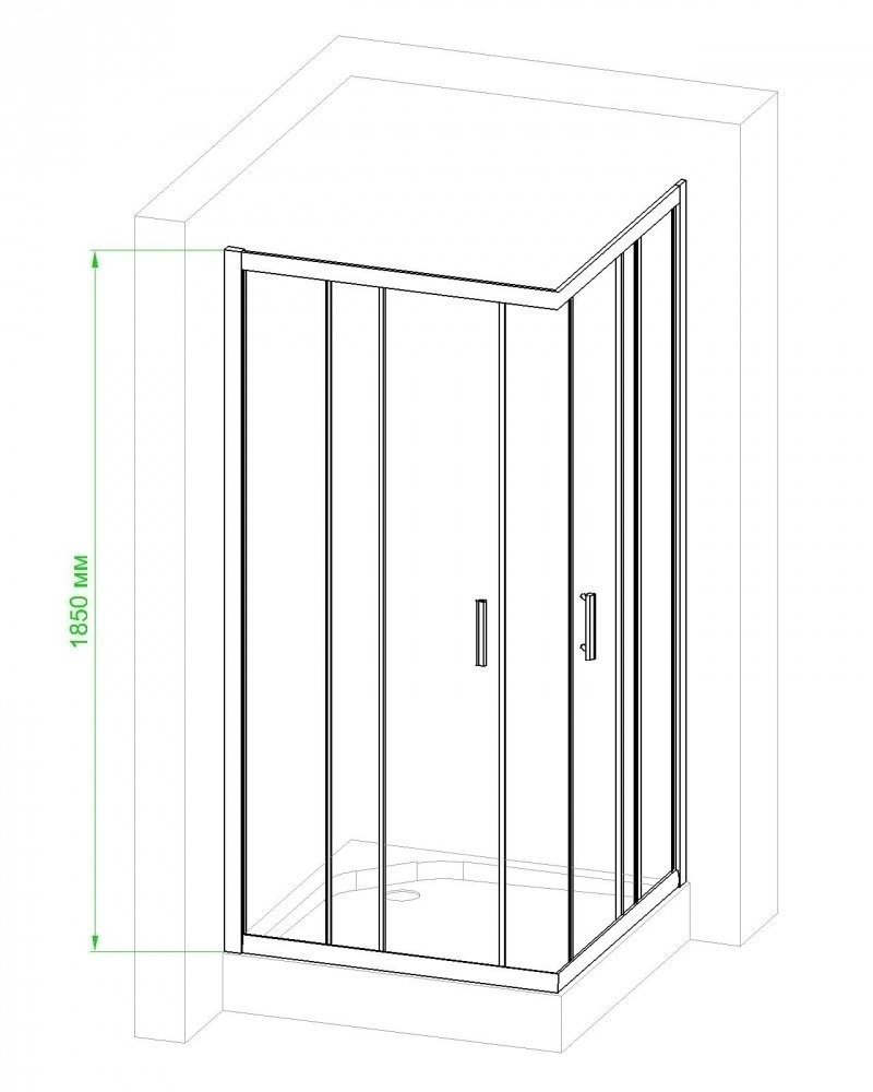 Душевой уголок Royal Bath RB90HPD-T-CH 90х90 прозрачный купить в интернет-магазине Sanbest