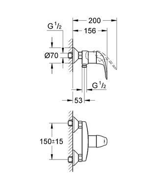 Смеситель для душа Grohe Euroeco 32740 000 купить в интернет-магазине сантехники Sanbest