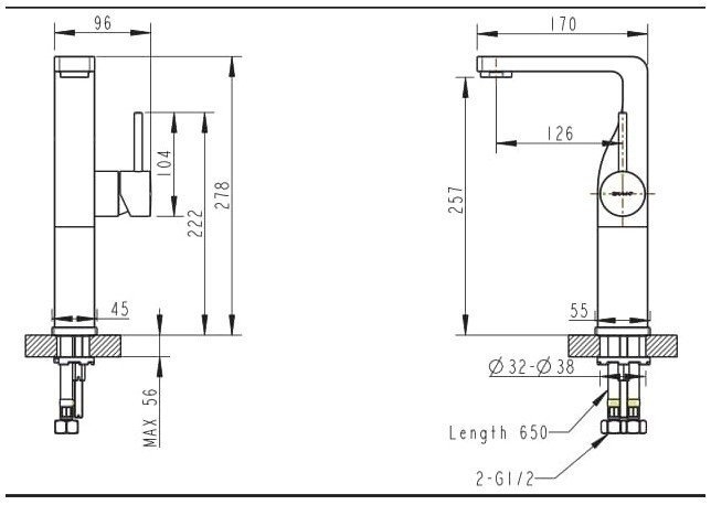 Смеситель для раковины Bravat ARC F16061C-A2-ENG купить в интернет-магазине сантехники Sanbest