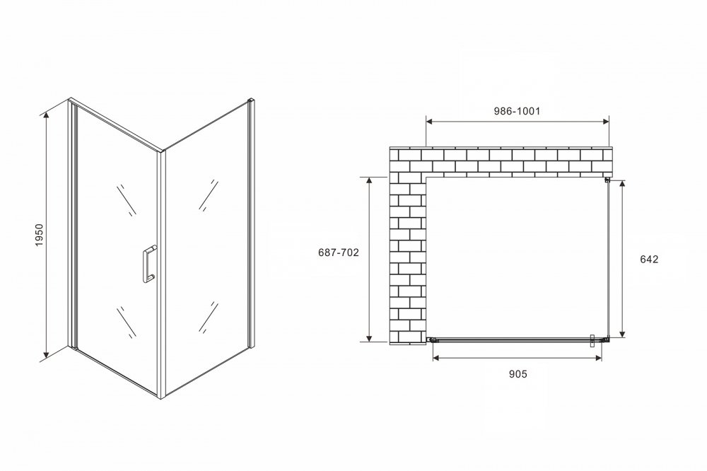 Душевой уголок Abber Sonnenstrand AG04100B-S70B 100x70 купить в интернет-магазине Sanbest