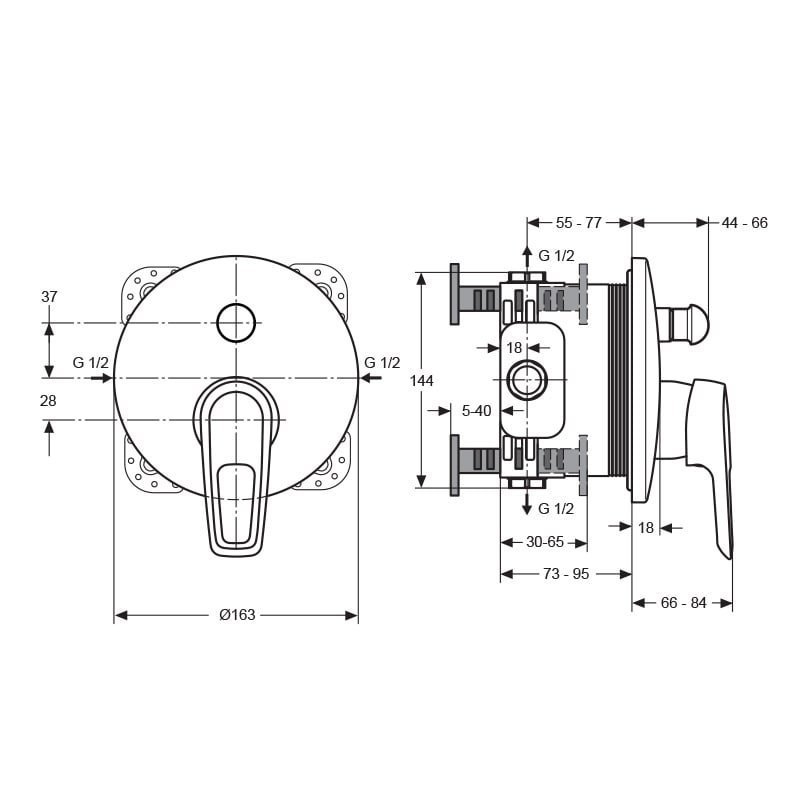 Смеситель для душа Ideal Standard Ceramix Blue A5664AA купить в интернет-магазине сантехники Sanbest