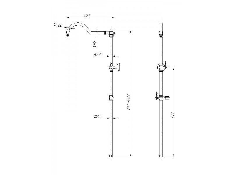 Душевая система Aksy Bagno Faenza Fa401-2002-2004 хром купить в интернет-магазине сантехники Sanbest