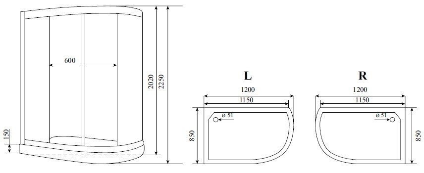 Душевая кабина Timo Standart T-6602 Black купить в интернет-магазине Sanbest