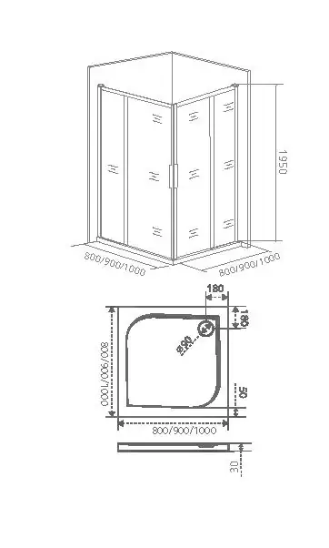 Душевой уголок Good Door IDEA CR-90-C-B стекло прозрачное/профиль черный купить в интернет-магазине Sanbest