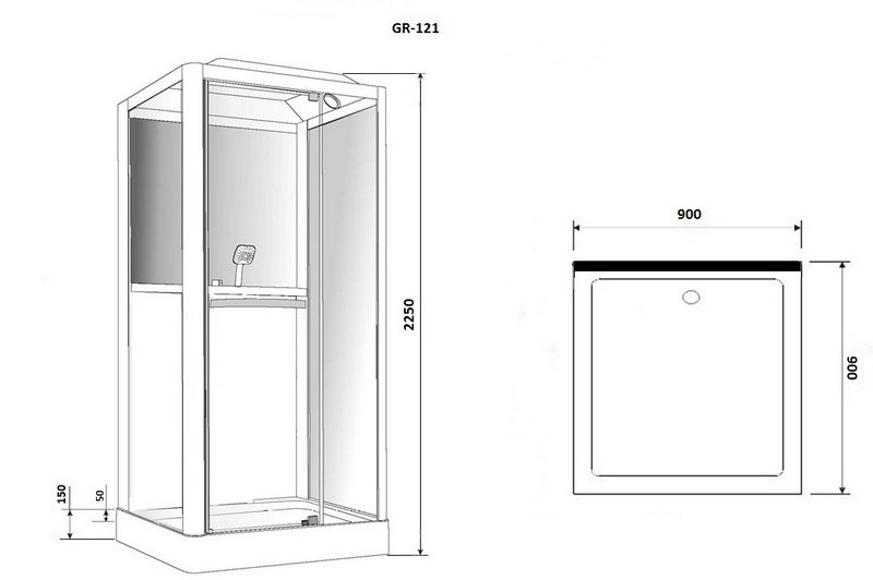 Душевая кабина Grossman GR121 90x90 купить в интернет-магазине Sanbest