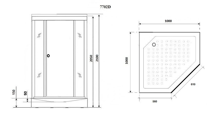 Душевая кабина Niagara Lux NG-7702DW 100x100 купить в интернет-магазине Sanbest