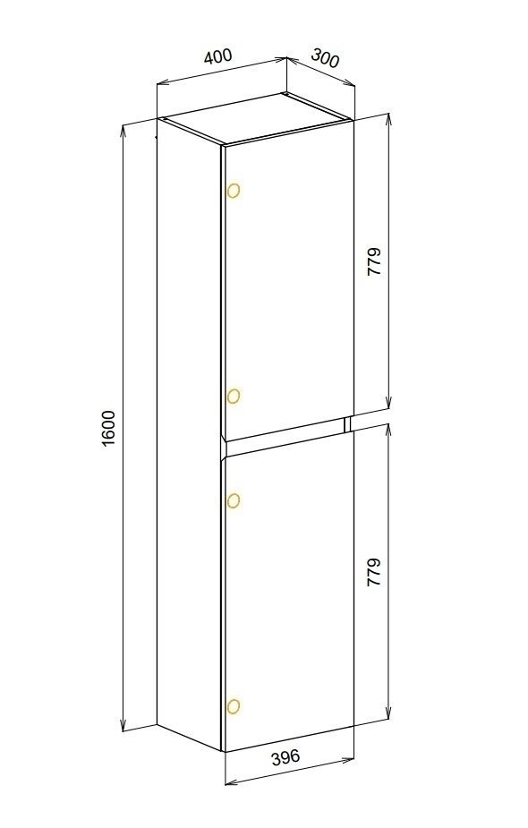 Пенал Cezares Molveno 160 Белый для ванной в интернет-магазине сантехники Sanbest