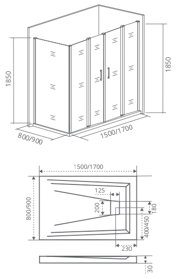 Душевой уголок Good door INFINITY WTW-TD+SP 170x80 прозрачный купить в интернет-магазине Sanbest