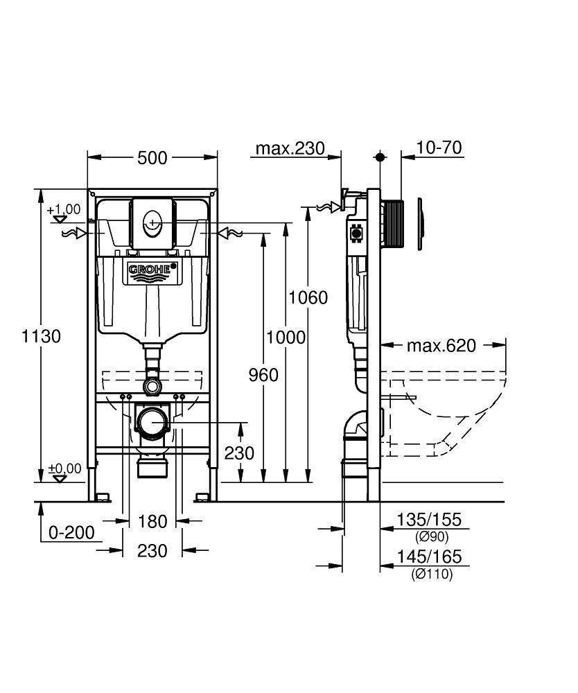 Инсталляция для унитаза Grohe Rapid SL 38750001 купить в интернет-магазине сантехники Sanbest