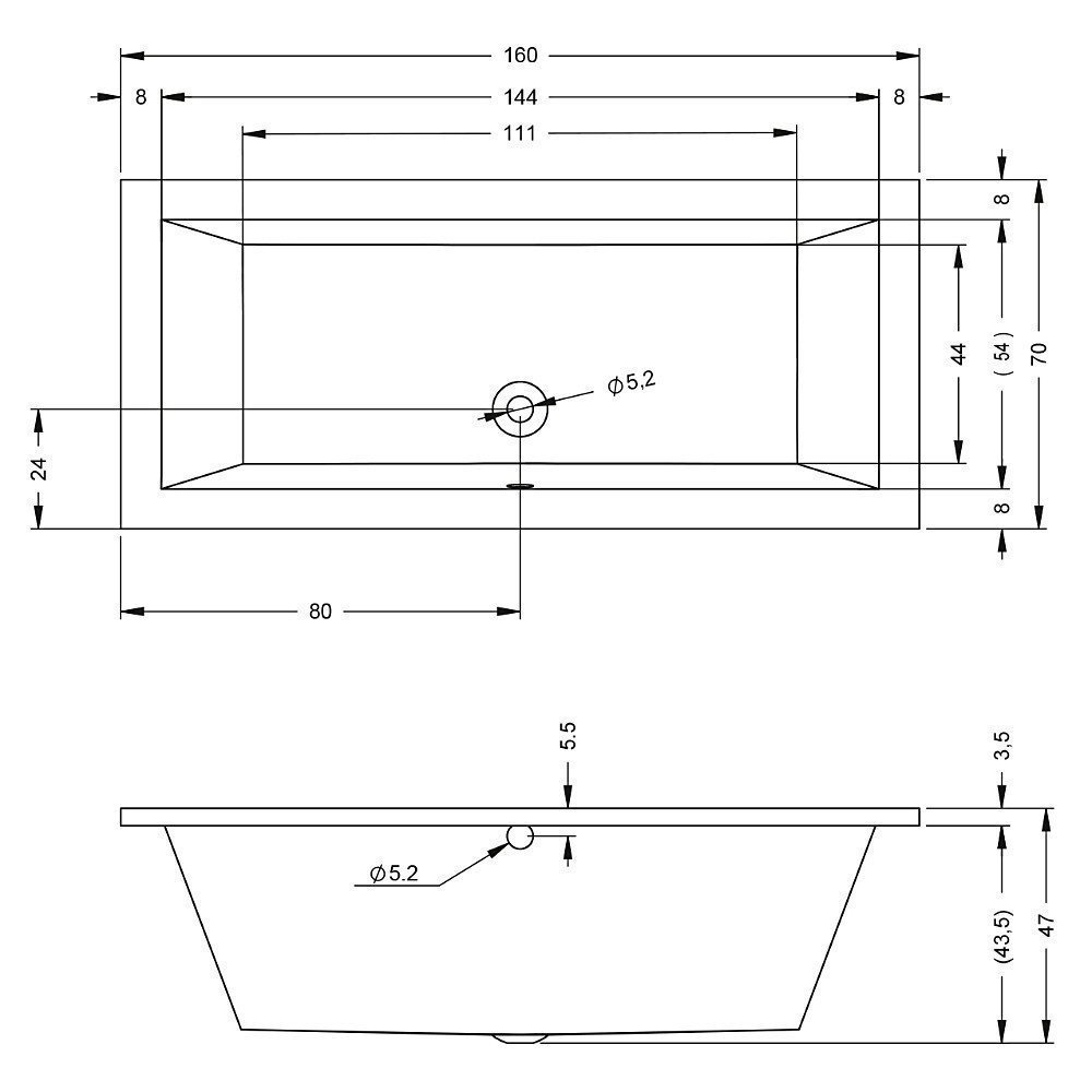 Ванна акриловая Riho Lusso 160x70 купить в интернет-магазине Sanbest