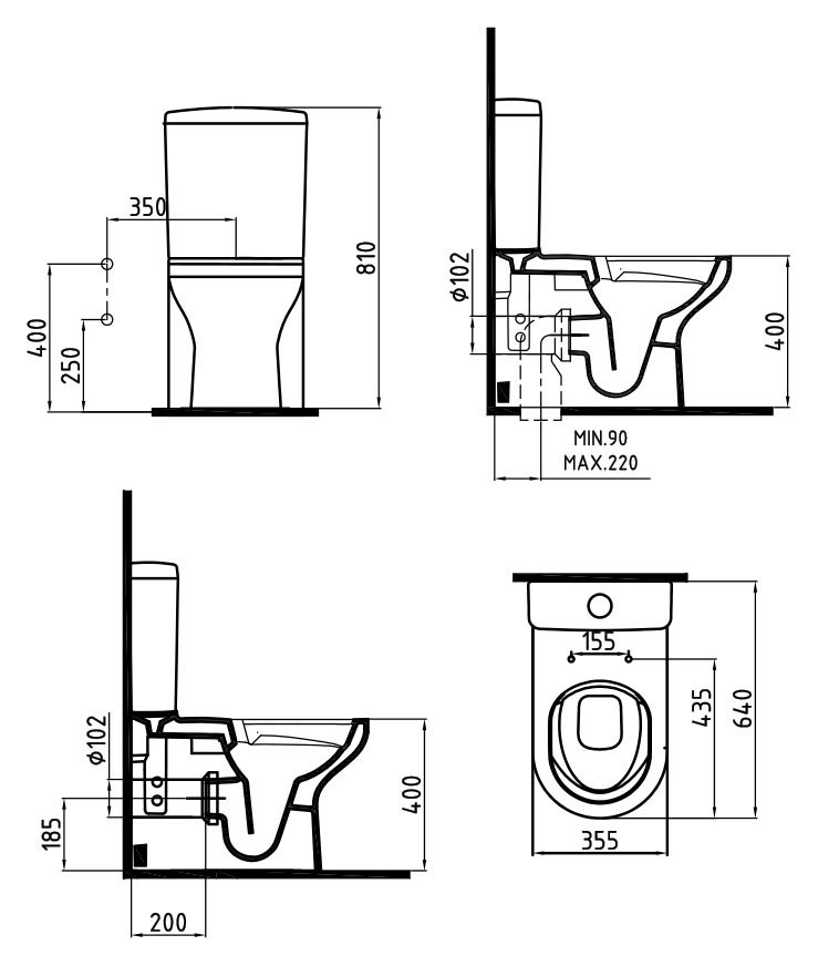 Унитаз-компакт Bien Venus VNKD06401VS0W3000 белый, с крышкой микролифт, с бачком купить в интернет-магазине Sanbest