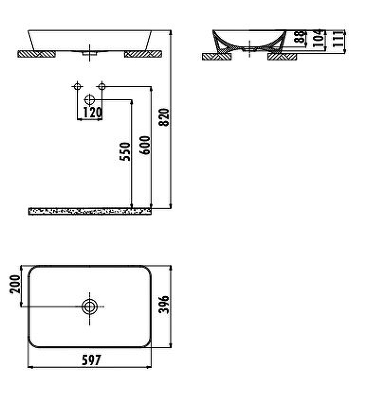 Раковина Creavit Ultra 60 UL060-00SM00E-0000 черная матовая купить в интернет-магазине Sanbest