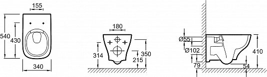 Унитаз подвесной Jacob Delafon STRUKTURA E21741RU-00 безободковый, с крышкой микролифт, с инсталляцией и кнопкой хром купить в интернет-магазине Sanbest