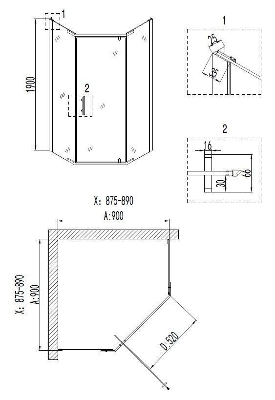 Душевой уголок Niagara Nova NG- 6605-08 90x90 купить в интернет-магазине Sanbest