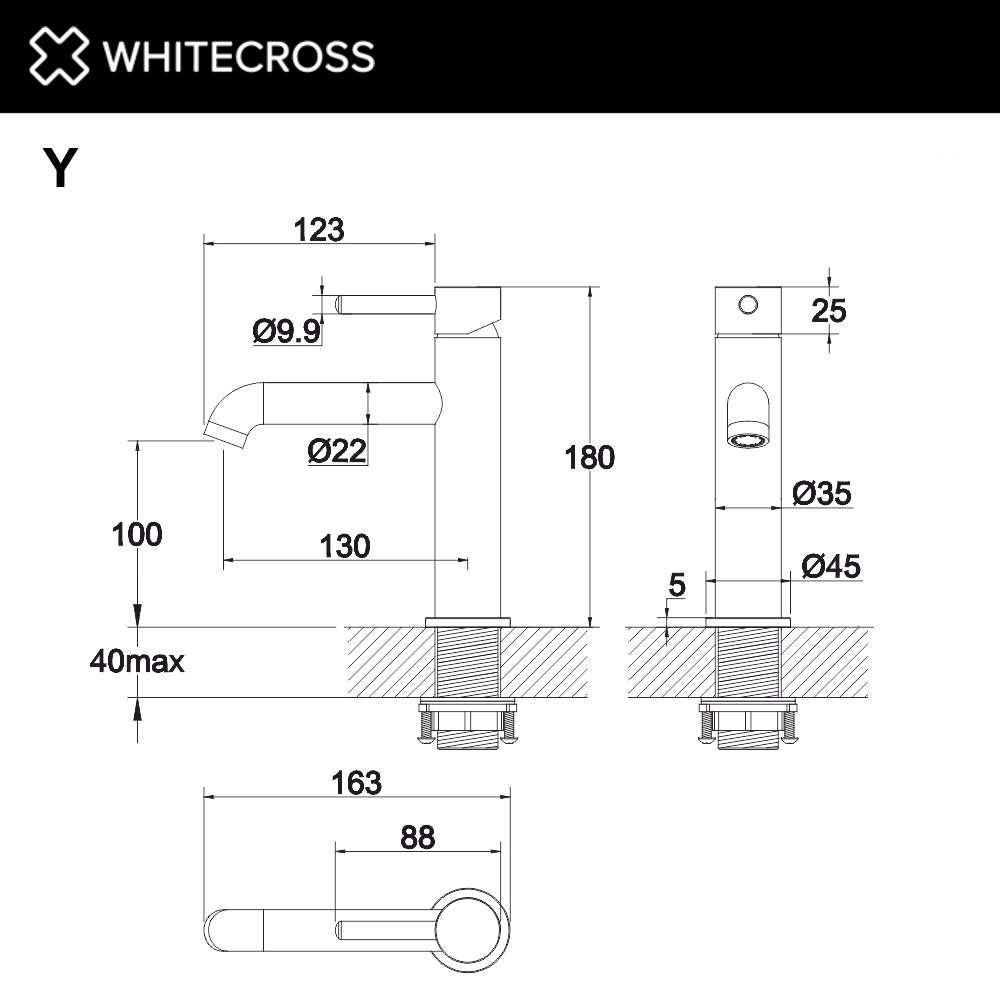 Смеситель для раковины WhiteCross Y Y1211BL черный матовый купить в интернет-магазине сантехники Sanbest