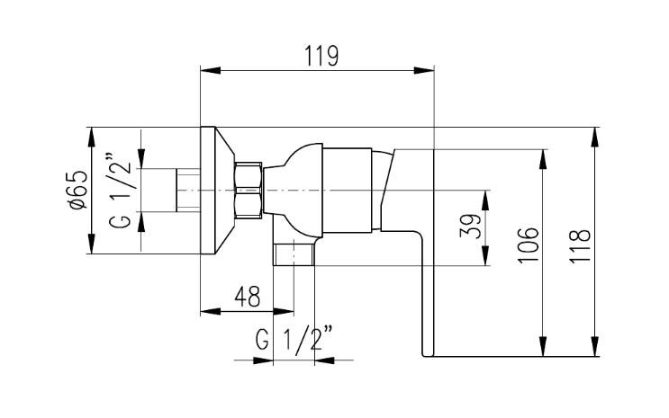 Смеситель для душа Rav-Slezak VLTAVA VT481.5CMATZ купить в интернет-магазине сантехники Sanbest