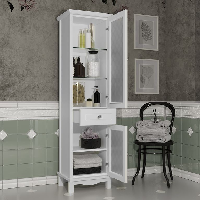 Пенал Опадирис Омега 45 белый матовый для ванной в интернет-магазине сантехники Sanbest