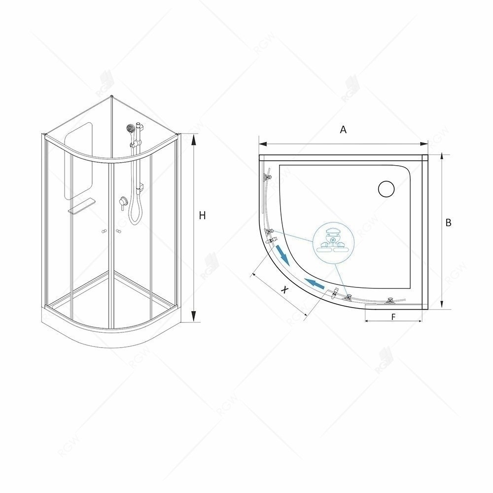 Душевая кабина RGW Andaman AN-208 100х100 купить в интернет-магазине Sanbest