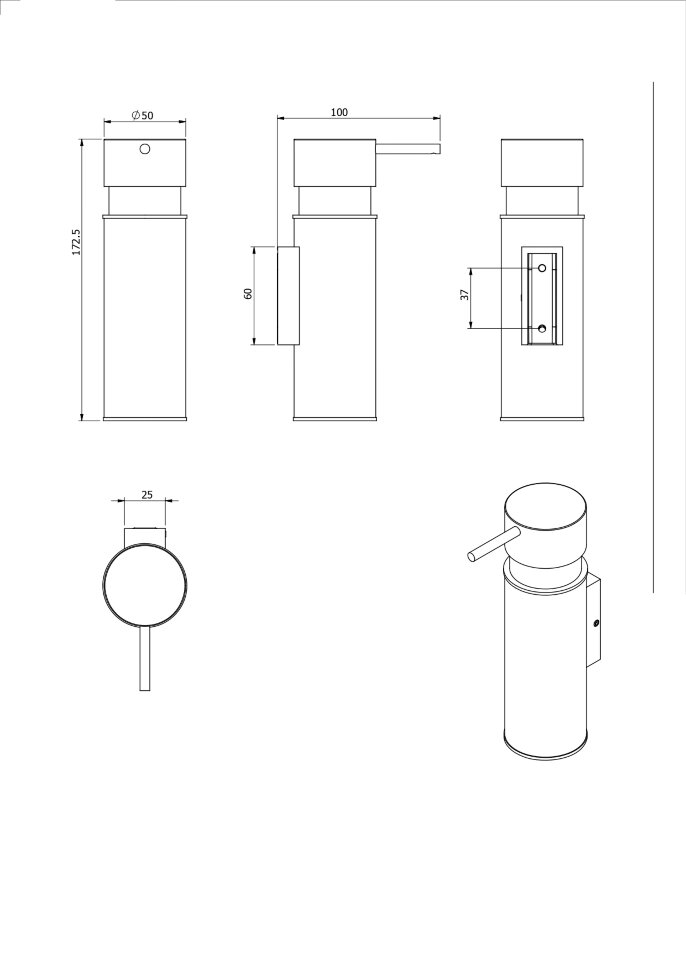 Диспенсер Langberger Accessories 71369 хром купить в интернет-магазине сантехники Sanbest