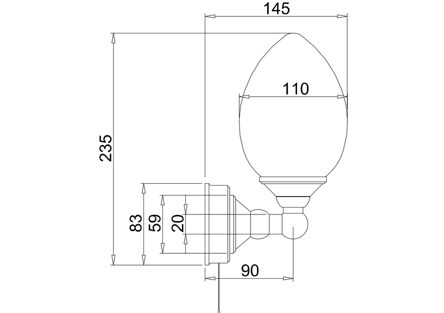 Бра Burlington T52 хром купить в интернет-магазине сантехники Sanbest