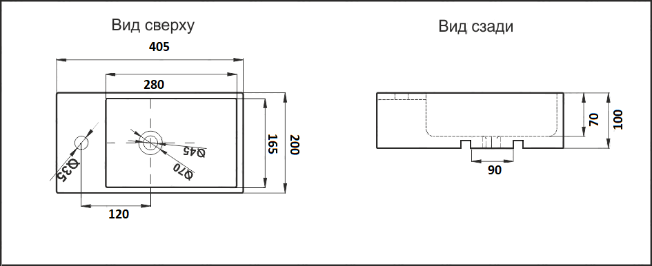 Раковина Ceramalux N 40,5 9048D белая купить в интернет-магазине Sanbest