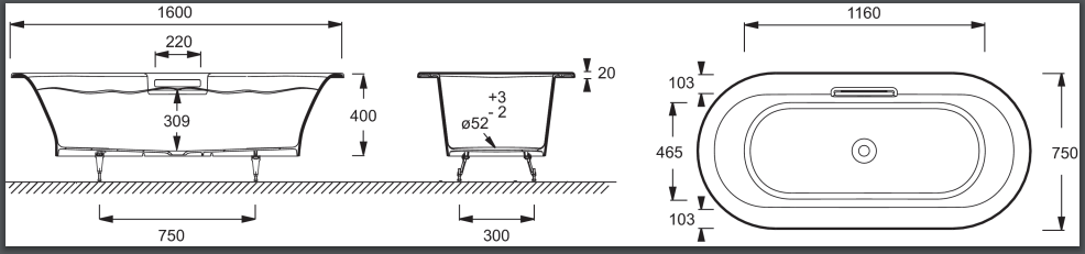 Ванна чугунная Jacob Delafon VOLUTE E6D036-00 160x75 купить в интернет-магазине Sanbest