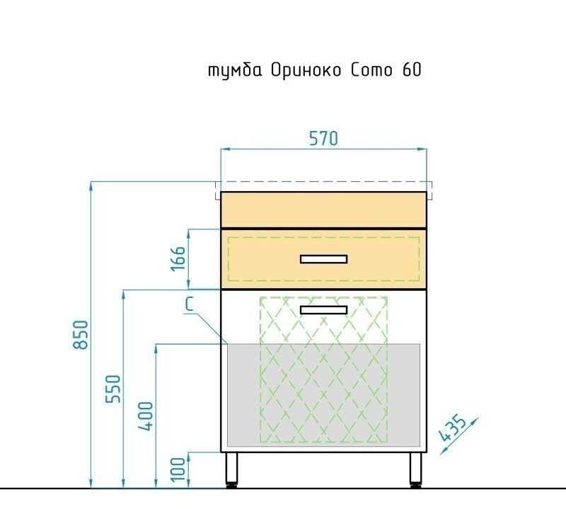 Тумба с раковиной Style Line Ориноко 60 для ванной в интернет-магазине Sanbest