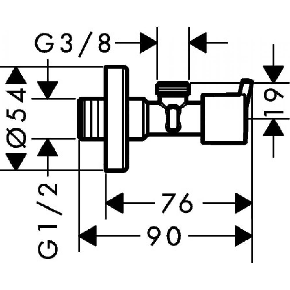 Угловой вентиль Hansgrohe E 13903000 купить в интернет-магазине сантехники Sanbest