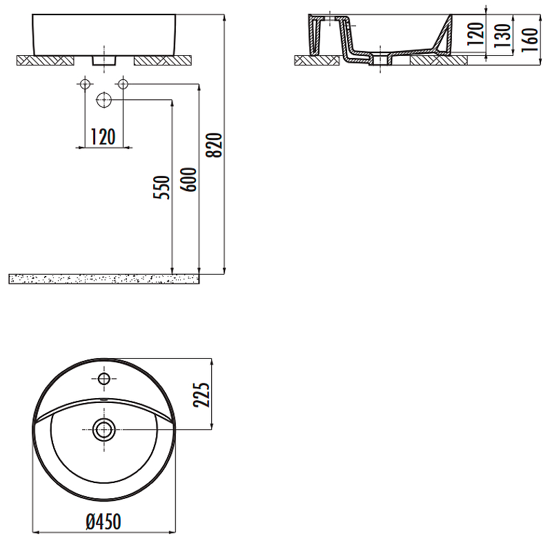 Раковина Creavit Nice 45 NC046-00CB00E-0000 белая купить в интернет-магазине Sanbest