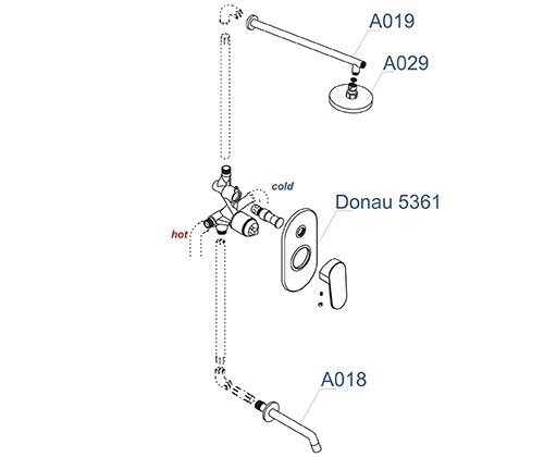 Душевая система WasserKRAFT Donau 5300 A13029 купить в интернет-магазине сантехники Sanbest