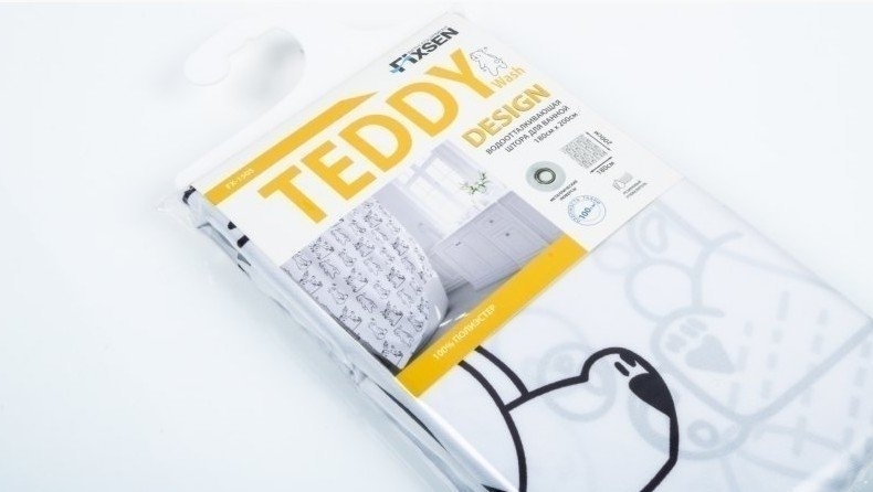 Текстильная шторка для ванной FIXSEN TEDDY FX-1505 купить в интернет-магазине сантехники Sanbest