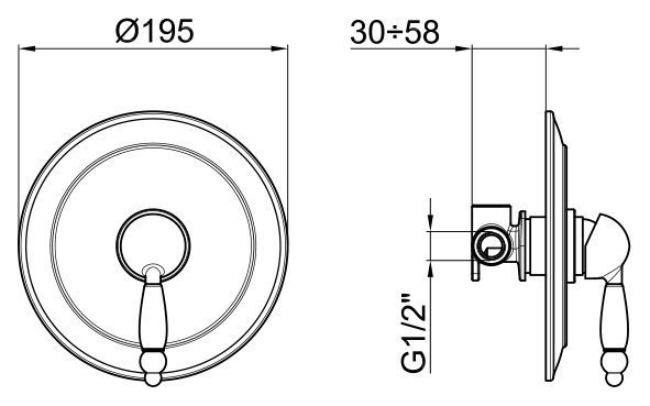 Смеситель для душа Webert Dorian DO880101065 купить в интернет-магазине сантехники Sanbest