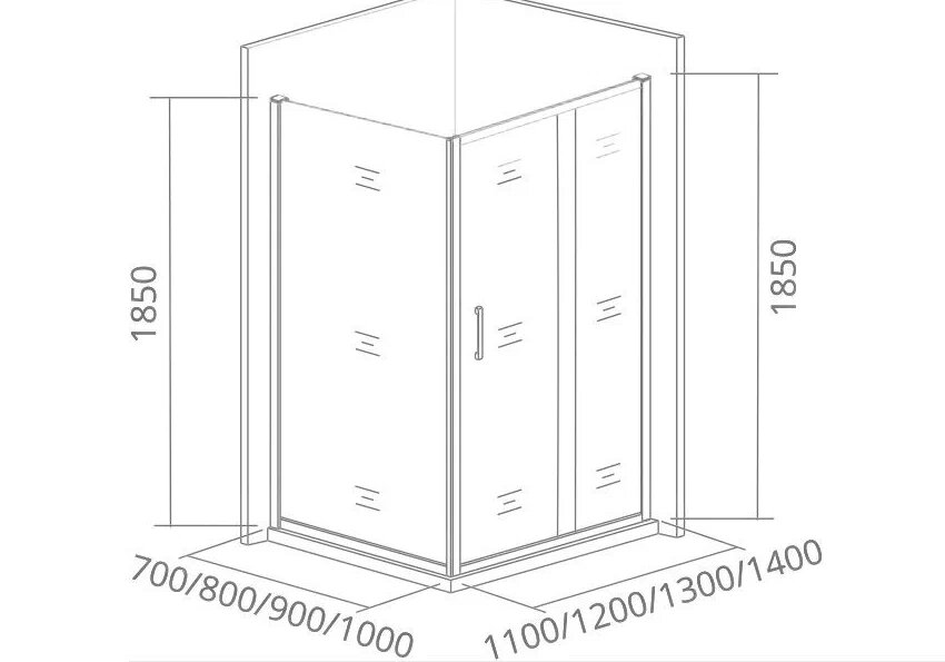 Душевой уголок Good Door Infinity WTW+SP+SP 140х90 стекло прозрачное/профиль хром купить в интернет-магазине Sanbest