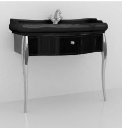 Консоль с черной раковиной KERASAN Retro 100 хром/черная для ванной в интернет-магазине сантехники Sanbest