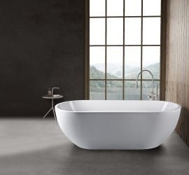 Ванна акриловая отдельностоящая Art&Max 180x80 белая купить в интернет-магазине Sanbest