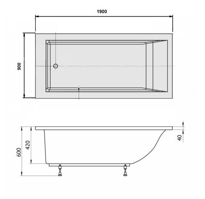 Ванна Marmo Bagno Ницца MB-N190-90 190х90 купить в интернет-магазине Sanbest