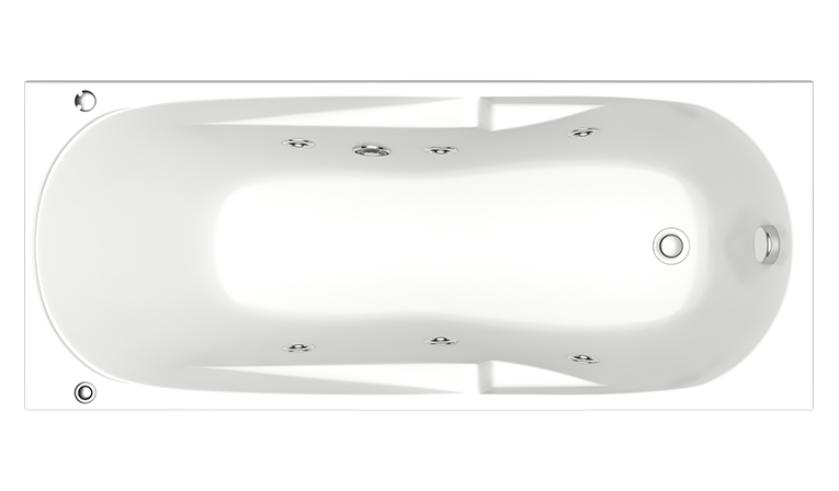 Ванна акриловая с гидромассажем BAS Нептун 170x70 купить в интернет-магазине Sanbest