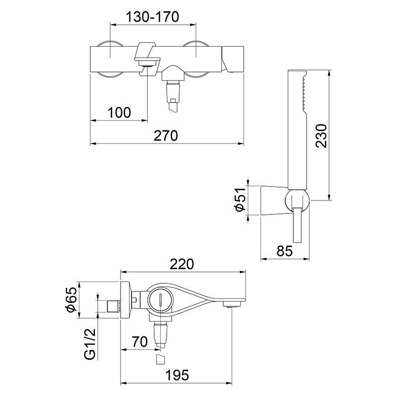 Смеситель для ванны Webert One-B NB850101741 купить в интернет-магазине сантехники Sanbest