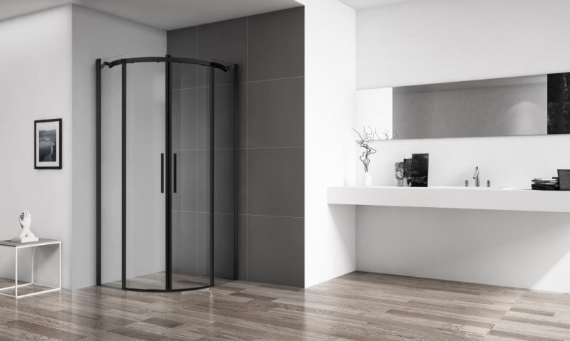 Душевой уголок Belbagno ACQUA-R-2 90х90 NERO купить в интернет-магазине Sanbest