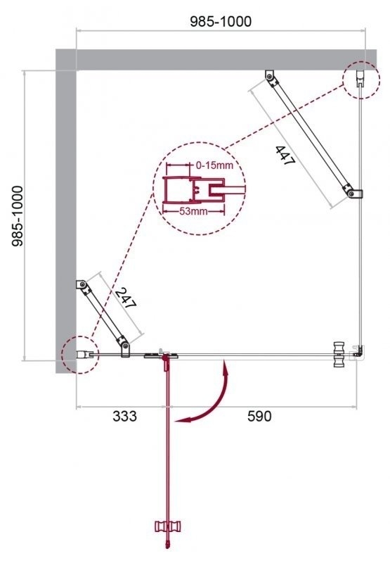 Душевой уголок BelBagno KRAFT A-12 100x100 прозрачный/хром купить в интернет-магазине Sanbest