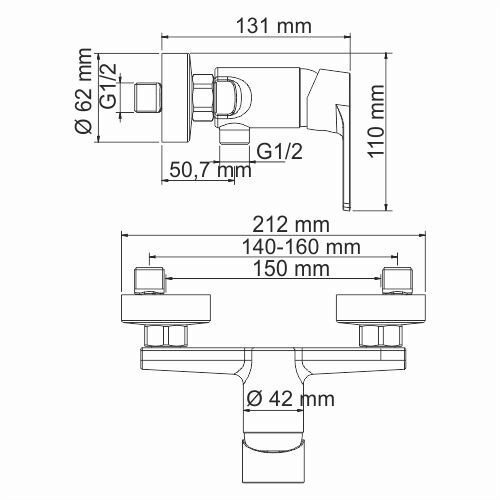 Смеситель для душа WasserKRAFT Dill 6102 купить в интернет-магазине сантехники Sanbest