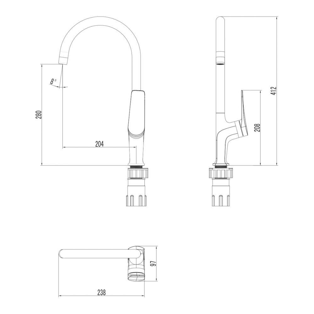 Смеситель для кухни Lemark Bronx LM3705GM купить в интернет-магазине сантехники Sanbest