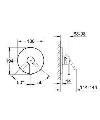 Смеситель для душа Grohe Lineare 19296 000 купить в интернет-магазине сантехники Sanbest