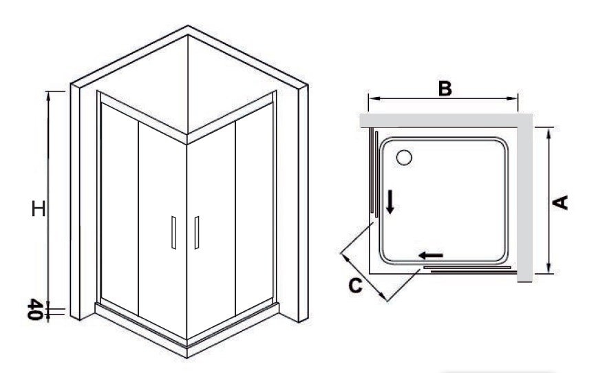 Душевой уголок RGW Hotel HO-311 120х120 стекло прозрачное/профиль хром купить в интернет-магазине Sanbest