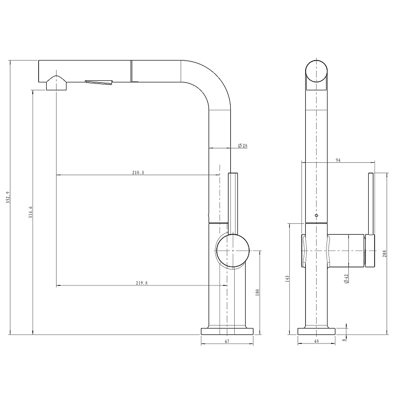 Смеситель для кухни Paulmark Neo Ne214419-G золото купить в интернет-магазине сантехники Sanbest