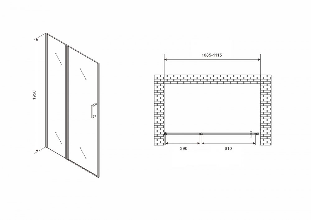 Душевая дверь Abber Sonnenstrand AG04110S 110 купить в интернет-магазине Sanbest