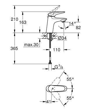 Смеситель для раковины Grohe Eurostyle 23715003 купить в интернет-магазине сантехники Sanbest