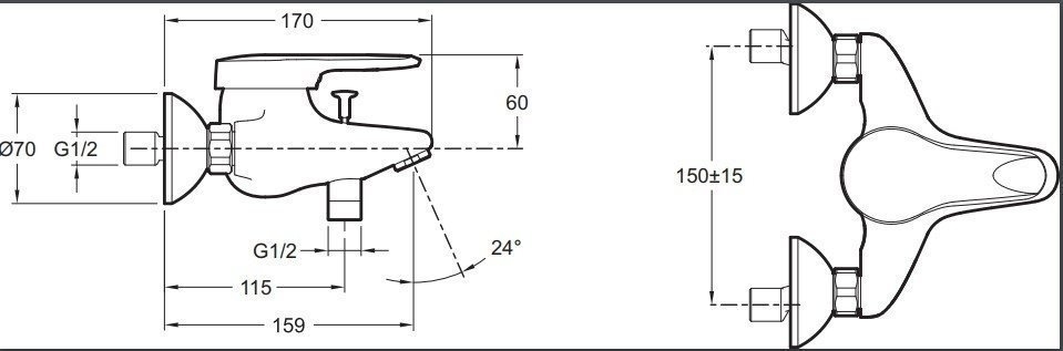 Смеситель для ванны и душа Jacob Delafon KANDEL E664RU-CP купить в интернет-магазине сантехники Sanbest