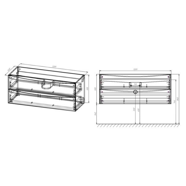 Тумба с раковиной Vincea Mia 1200 R.Wood для ванной в интернет-магазине Sanbest