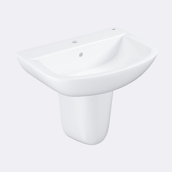 Раковина с полупьедесталом Grohe Bau Ceramic GR2007-2 61 купить в интернет-магазине Sanbest